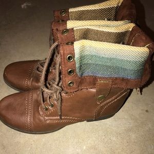 JC Penny brown combat boots